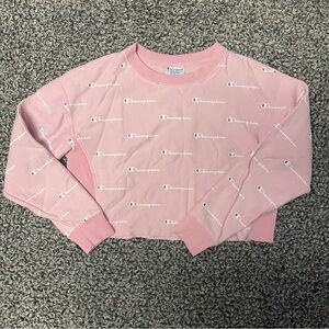 Cropped Pink Champion Sweatshirt